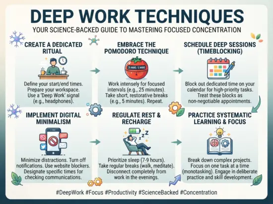 Deep Work Techniques: Your Science-Backed Guide to Mastering Focused Concentration 2026