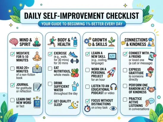 Daily Self-Improvement Checklist: Your Guide to Becoming 1% Better Every Day